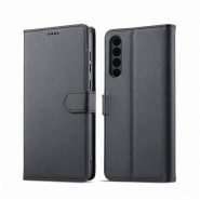 کیف کلاسوری چرمی مشکی برای گوشی سامسونگ Galaxy A30s با درب مگنت دار و قابلیت استند