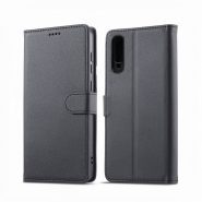 کیف کلاسوری چرمی مشکی برای گوشی سامسونگ Galaxy A70 با درب مگنت دار و قابلیت استند