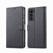 کیف کلاسوری چرمی مشکی برای گوشی شیائومی Redmi 15 با درب مگنت دار و قابلیت استند