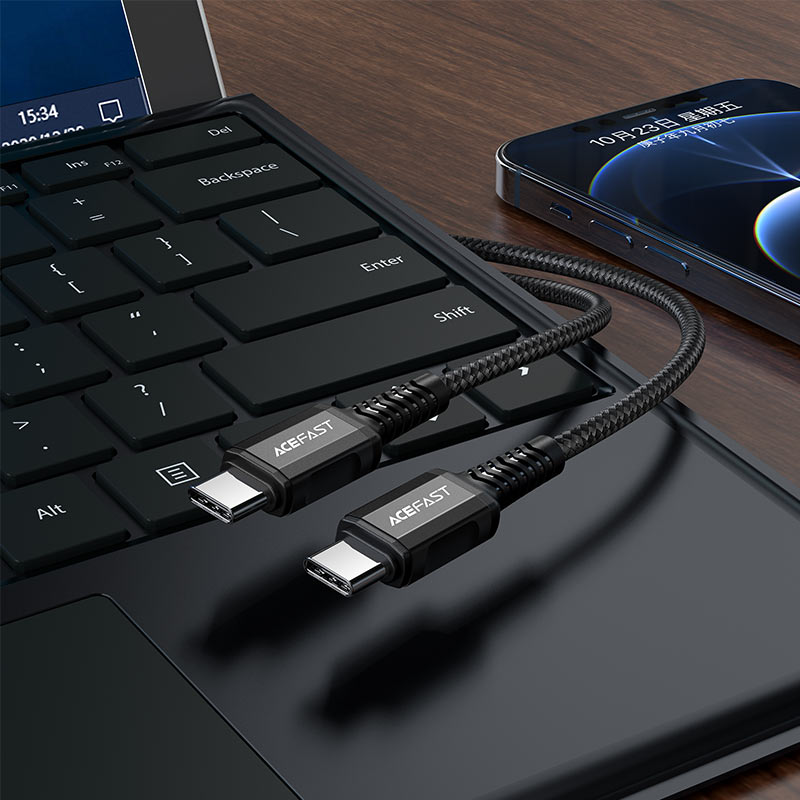 کابل تبدیل USB-C به USB-C ایسفست (Acefast) مدل C1-03 با توان ۶۰ وات کابل تبدیل USB-C به USB-C ایسفست (Acefast) مدل C1-03 با توان ۶۰ وات
