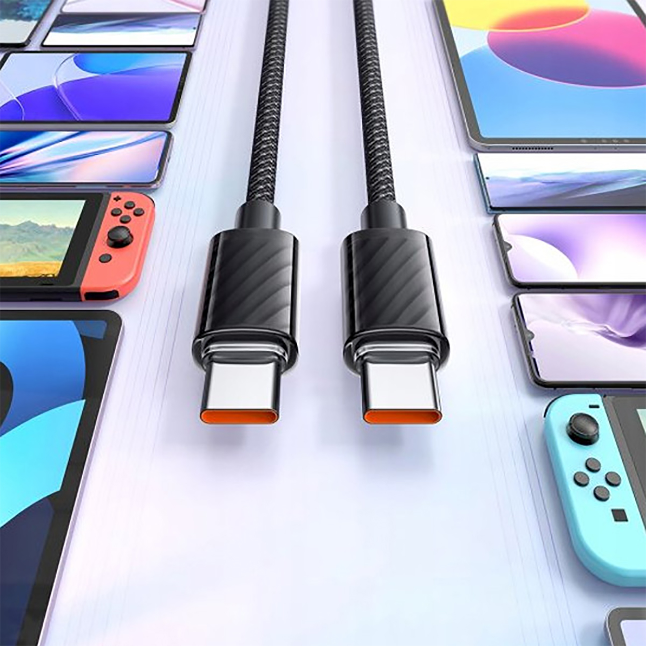 خرید کابل شارژ 100 وات تایپ سی مک دودو مدل CA-367 با طراحی شفاف و روکش کنفی خرید کابل شارژ 100 وات تایپ سی مک دودو مدل CA-367 با طراحی شفاف و روکش کنفی