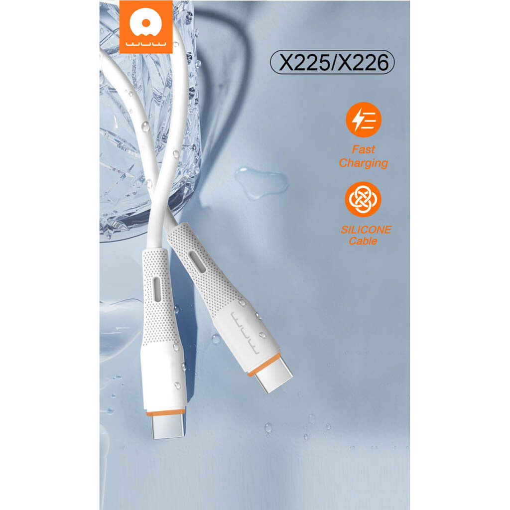 کابل شارژ 60 وات USB-C به USB-C WUW X225 کابل شارژ 60 وات USB-C به USB-C WUW X225