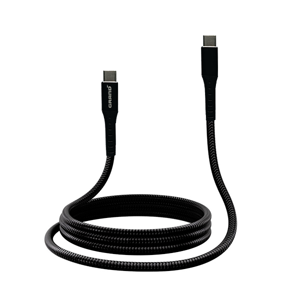 کابل شارژ فوق سریع 66 وات USB-C به USB-C گرند مدل GK-72 با روکش کنفی و جریان 6 آمپر کابل شارژ فوق سریع 66 وات USB-C به USB-C گرند مدل GK-72 با روکش کنفی و جریان 6 آمپر
