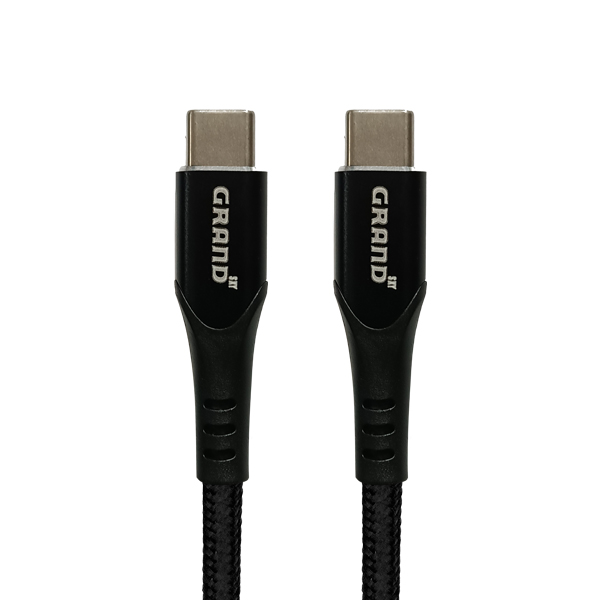 کابل شارژ فوق سریع 66 وات USB-C به USB-C گرند مدل GK-72 با روکش کنفی و جریان 6 آمپر کابل شارژ فوق سریع 66 وات USB-C به USB-C گرند مدل GK-72 با روکش کنفی و جریان 6 آمپر