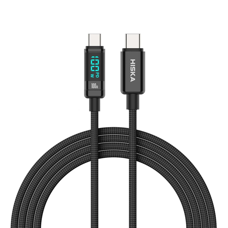 کابل شارژ 100 وات USB-C به USB-C هیسکا مدل LX-20CC با جریان 5 آمپر کابل شارژ 100 وات USB-C به USB-C هیسکا مدل LX-20CC با جریان 5 آمپر