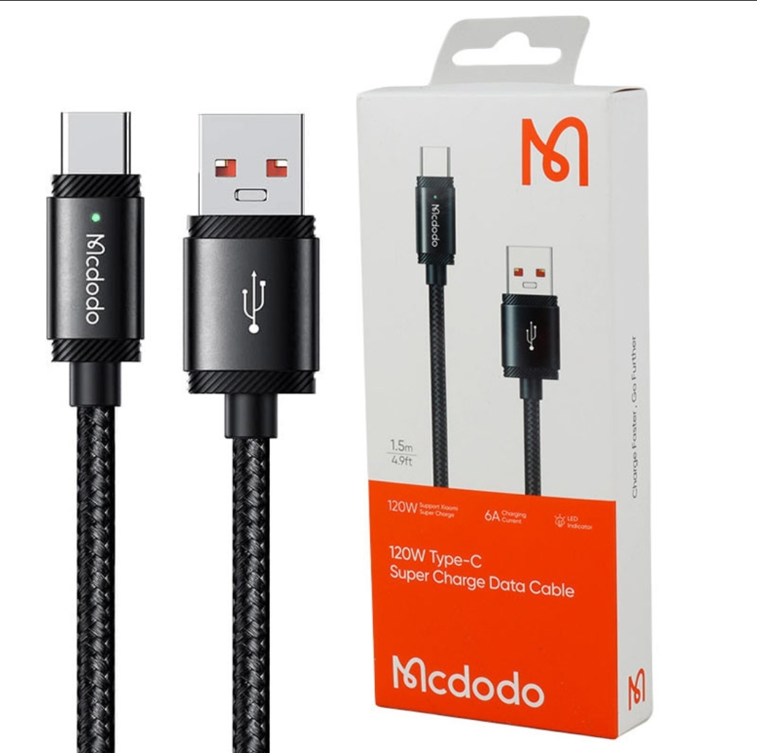 کابل شارژ 120 وات USB به Type-C مک دودو مدل CA-473 مناسب شیائومی و پوکو کابل شارژ 120 وات USB به Type-C مک دودو مدل CA-473 مناسب شیائومی و پوکو