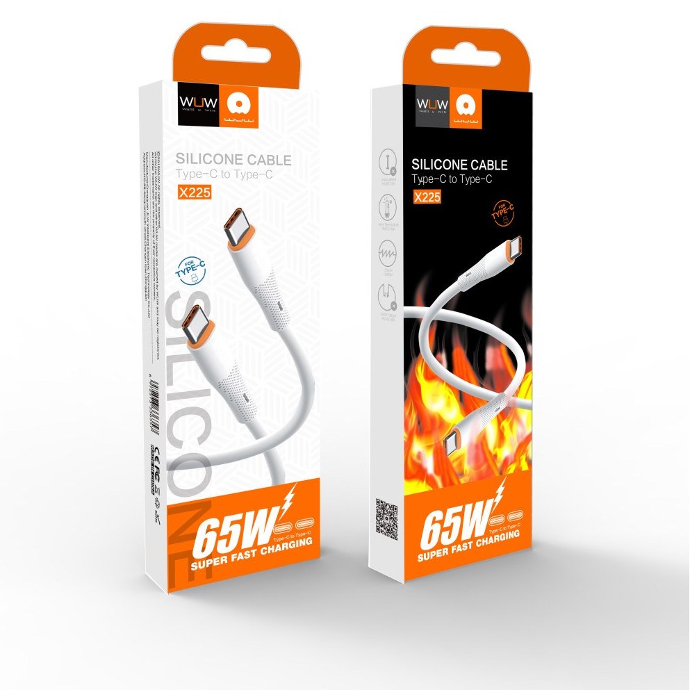 کابل شارژ 60 وات USB-C به USB-C WUW X225 کابل شارژ 60 وات USB-C به USB-C WUW X225