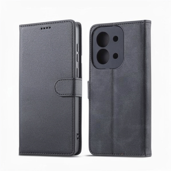 کیف کلاسوری چرمی مشکی برای گوشی شیائومی Redmi 15C با درب مگنت دار و قابلیت استند کیف کلاسوری چرمی مشکی برای گوشی شیائومی Redmi 15C با درب مگنت دار و قابلیت استند