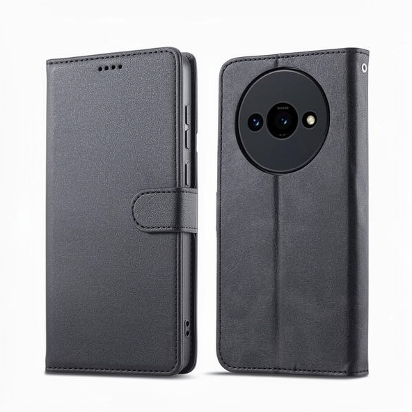 کیف کلاسوری چرمی مشکی برای گوشی شیائومی Redmi A3 با درب مگنت دار و قابلیت استند کیف کلاسوری چرمی مشکی برای گوشی شیائومی Redmi A3 با درب مگنت دار و قابلیت استند