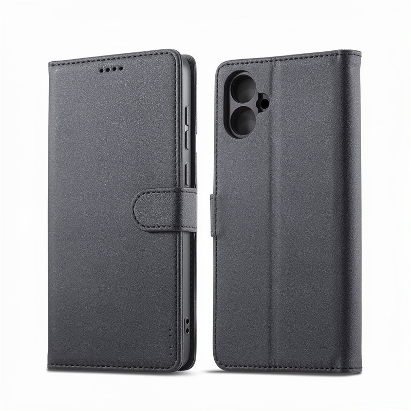 کیف کلاسوری چرمی مشکی برای گوشی سامسونگ Galaxy A06 با درب مگنت دار و قابلیت استند کیف کلاسوری چرمی مشکی برای گوشی سامسونگ Galaxy A06 با درب مگنت دار و قابلیت استند