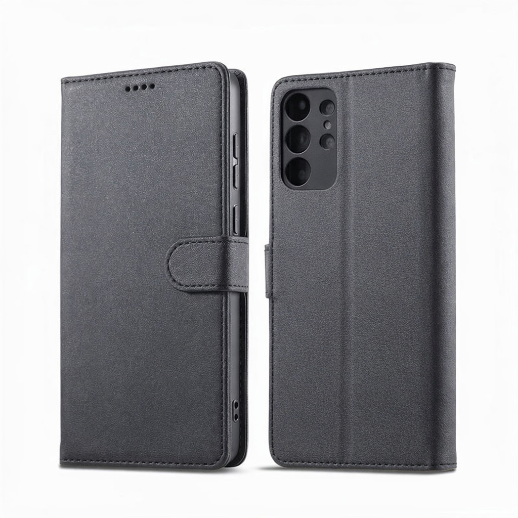 کیف کلاسوری چرمی مشکی برای گوشی سامسونگ Galaxy S23 ultra با درب مگنت دار و قابلیت استند کیف کلاسوری چرمی مشکی برای گوشی سامسونگ Galaxy S23 ultra با درب مگنت دار و قابلیت استند