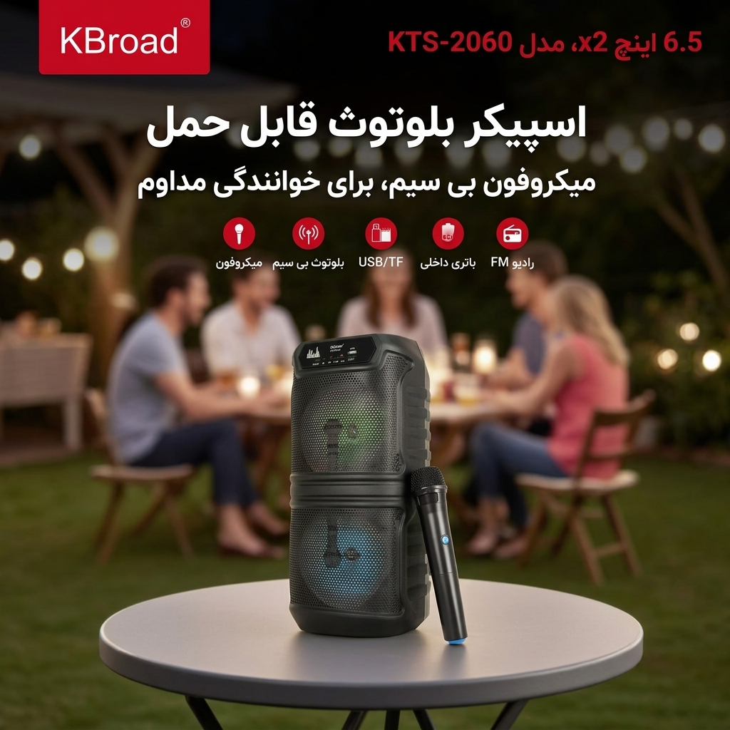 اسپیکر بلوتوثی پارتی باکس مدل KTS-2060 اسپیکر بلوتوثی پارتی باکس مدل KTS-2060