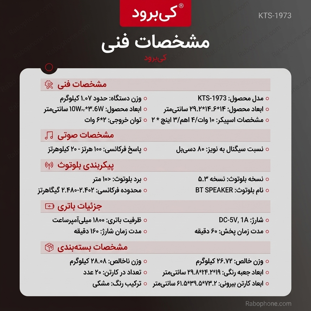 اسپیکر دوباند KTS-1973 اسپیکر دوباند KTS-1973